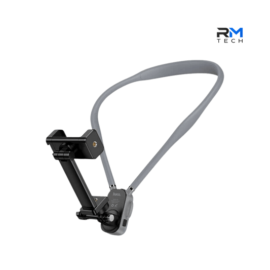 HOCO K30 Neck-Mounted Flexible Phone Holder with 360° Rotation & Anti-Shake Design – Grey