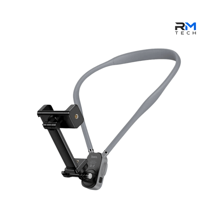 HOCO K30 Neck-Mounted Flexible Phone Holder with 360° Rotation & Anti-Shake Design – Grey