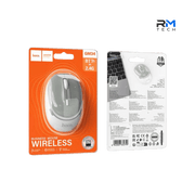 HOCO GM34 Dual-Mode Bluetooth & 2.4GHz Wireless Business Mouse – Transparent White