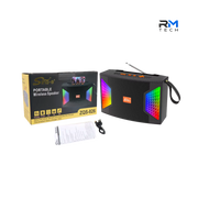 SING-E ZQS-826 Portable Bluetooth Wireless Speaker with RGB LED Lights & FM Radio – Black