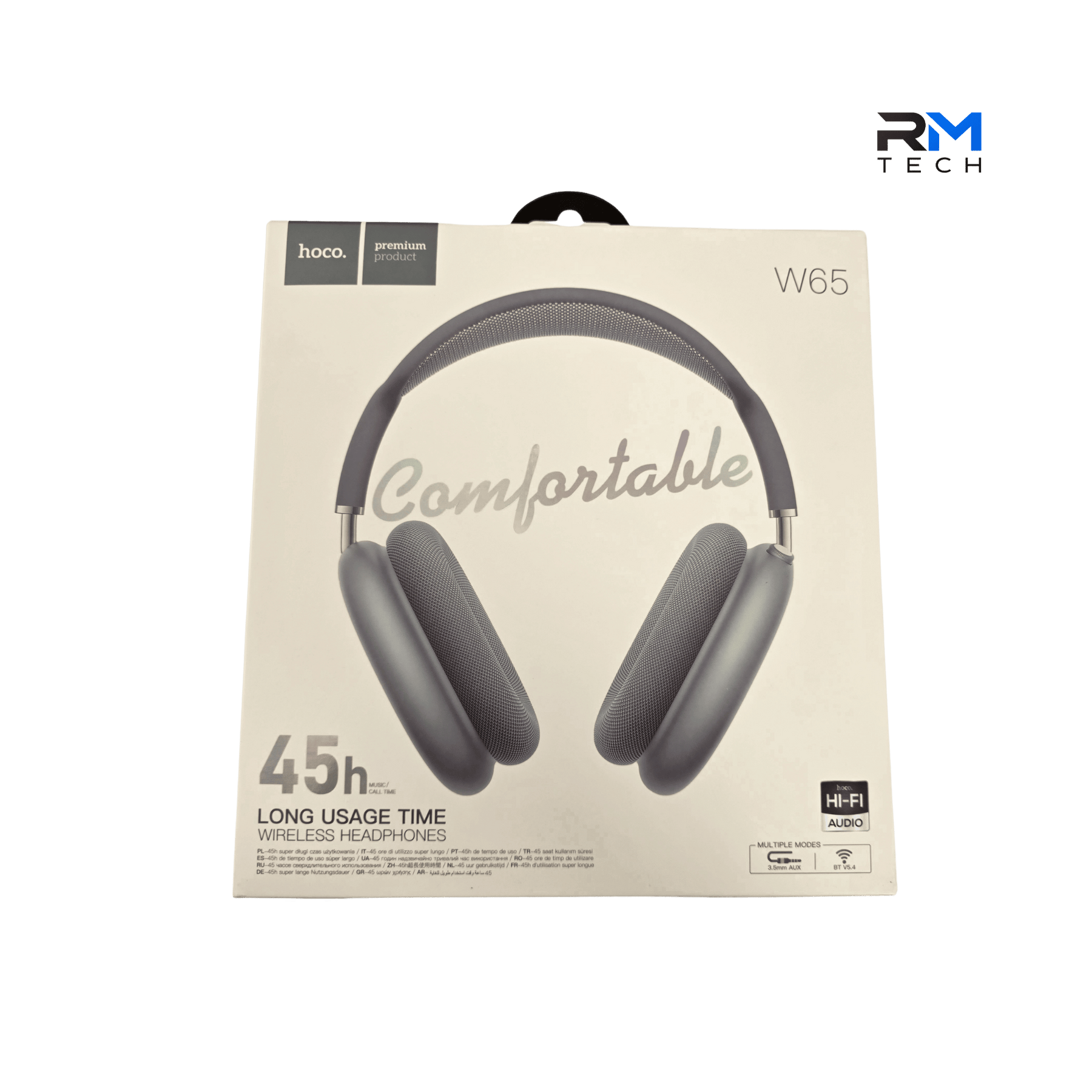 HOCO W65 Wireless Bluetooth Headphones – 45 Hours Playtime | Beige