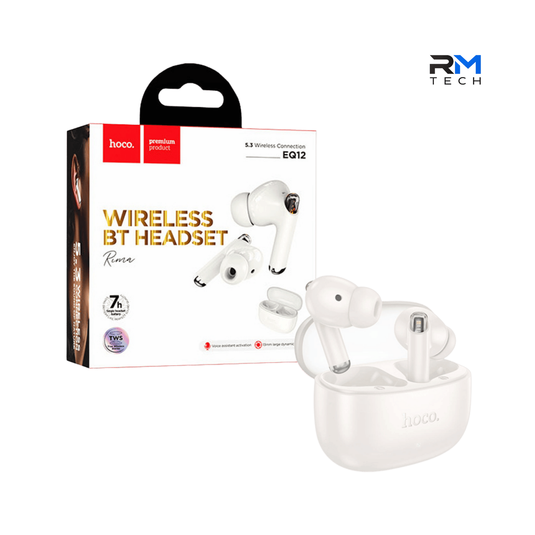 HOCO EQ12 Rima True Wireless Bluetooth Earbuds – White