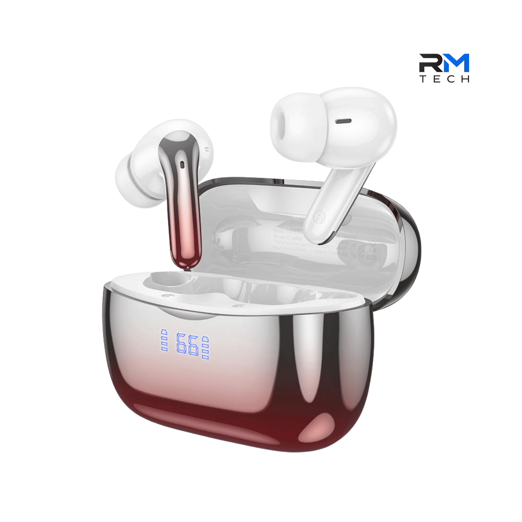HOCO EQ16 Shine ANC + ENC True Wireless Bluetooth Earbuds with LED Display – White