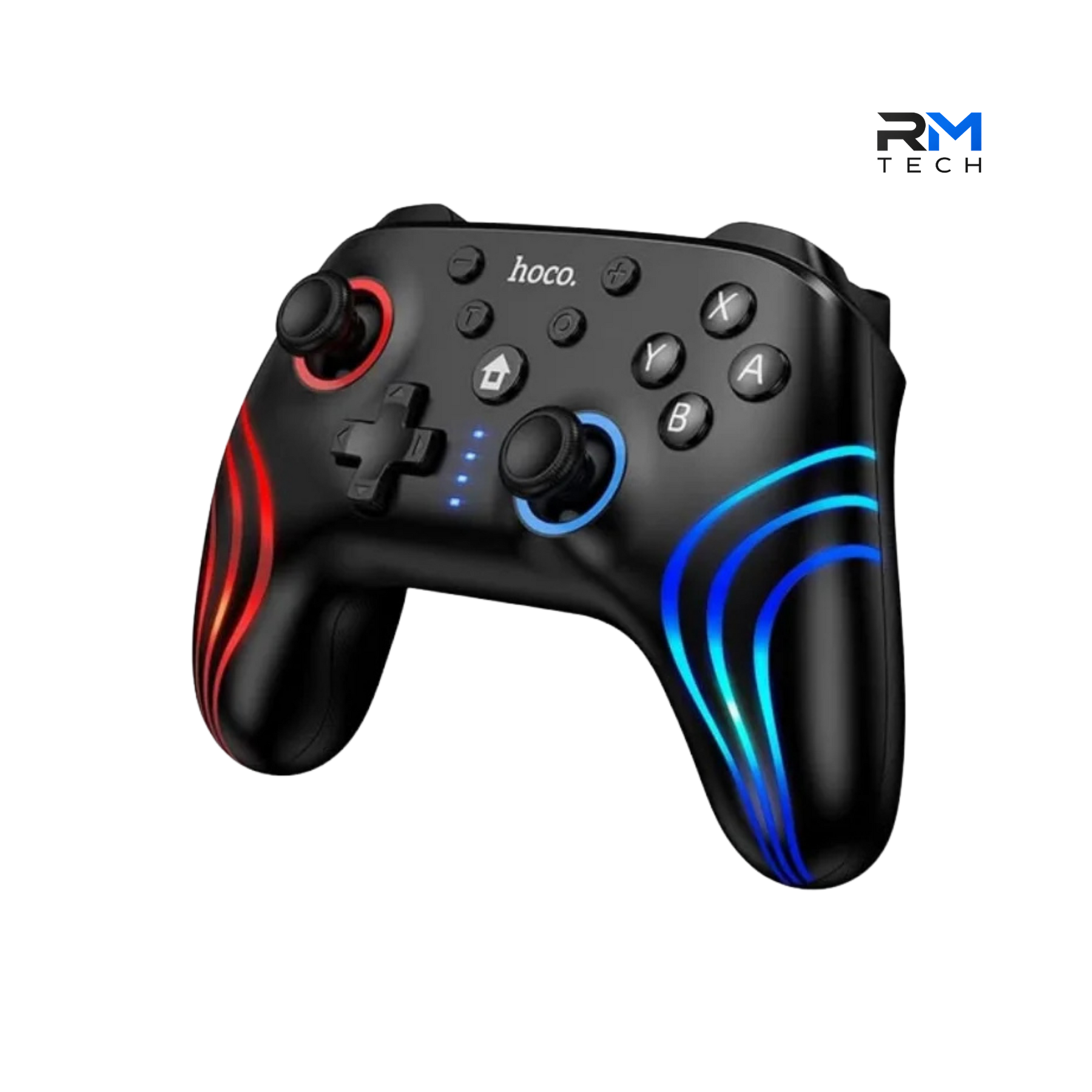 HOCO GA2 Unicorn Multi-Function Wireless Game Controller for Nintendo Switch, PC & Mobile – Bluetooth 4.2 – RGB Lighting – Black
