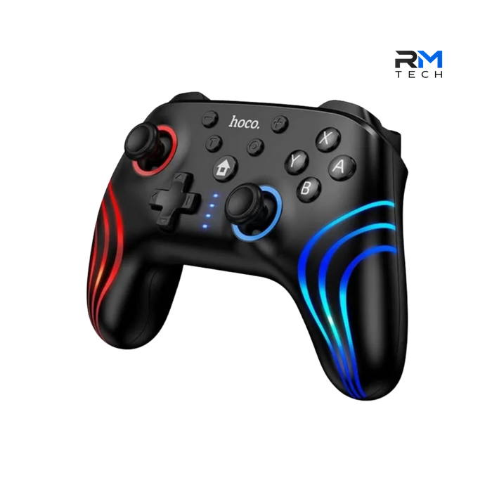 HOCO GA2 Unicorn Multi-Function Wireless Game Controller for Nintendo Switch, PC & Mobile – Bluetooth 4.2 – RGB Lighting – Black