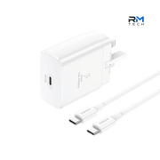 FONENG EU62 45W GaN USB-C Fast Wall Charger with USB-C to USB-C Cable – White