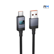 HOCO X118 USB-A to USB-C Digital Display Fast Charging Cable – 50W, 1M – Black