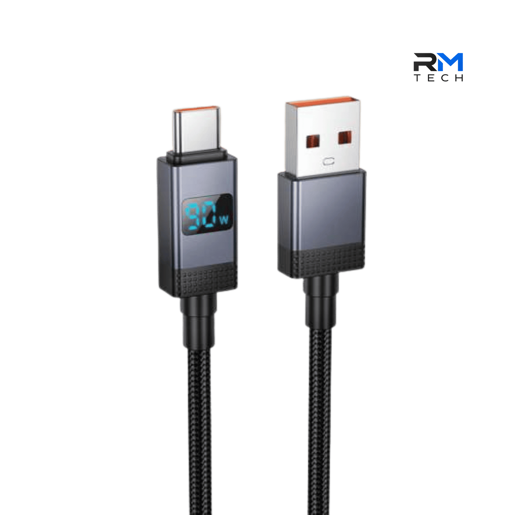 HOCO X118 USB-A to USB-C Digital Display Fast Charging Cable – 50W, 1M – Black