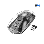 HOCO GM29 Crystal 2.4G + Bluetooth Dual-Mode Wireless Mouse – Transparent Black