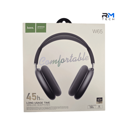 HOCO W65 Wireless Bluetooth Headphones – 45 Hours Playtime | Beige