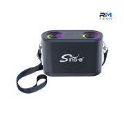 SING-E Portable Bluetooth Speaker with RGB Lights & Shoulder Strap – Black