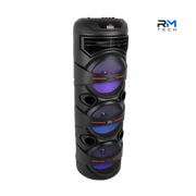SING-E ZQS8302 Portable Bluetooth Party Speaker – Triple 8" Speakers, Wireless Microphone, RGB LED Lights & Remote