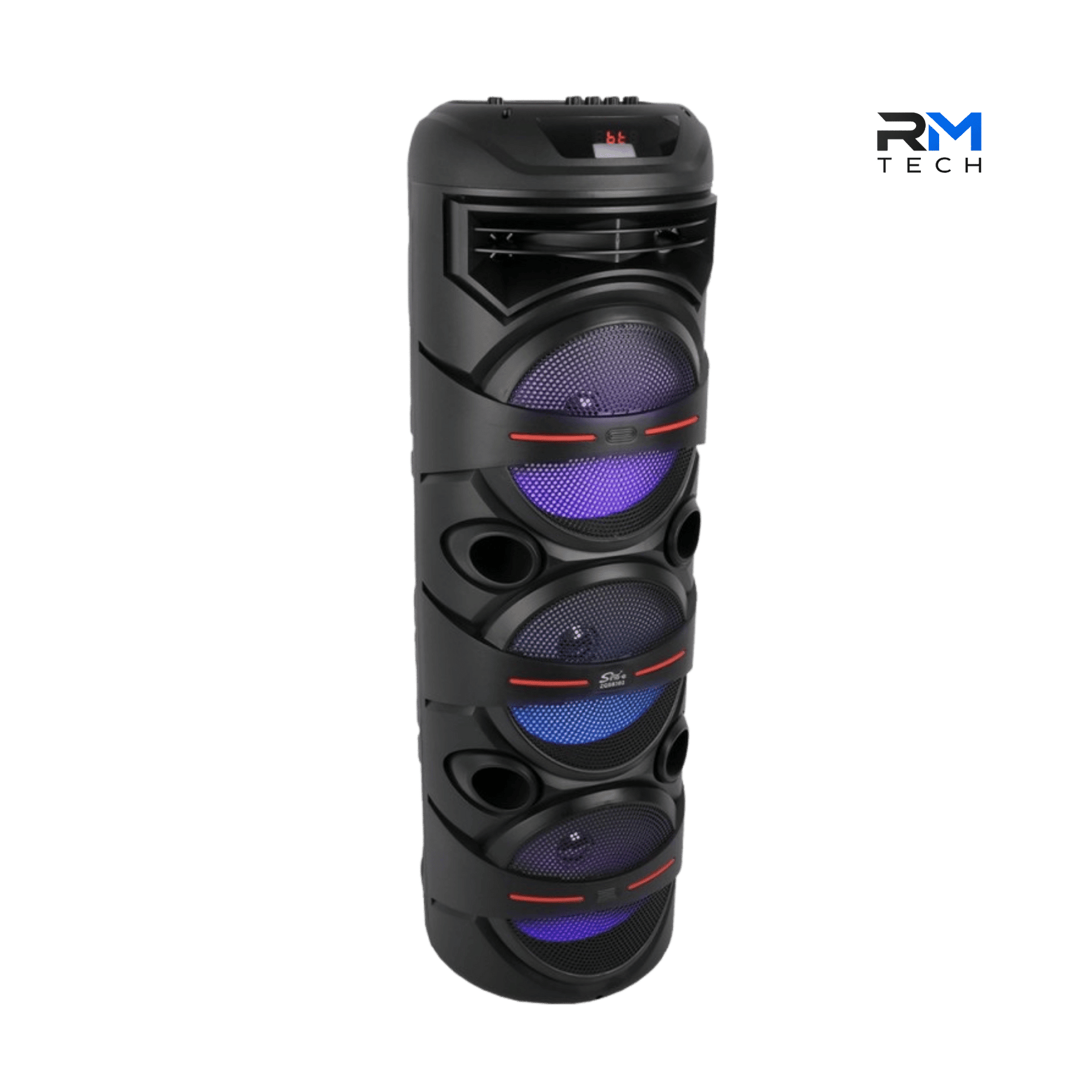 SING-E ZQS8302 Portable Bluetooth Party Speaker – Triple 8" Speakers, Wireless Microphone, RGB LED Lights & Remote