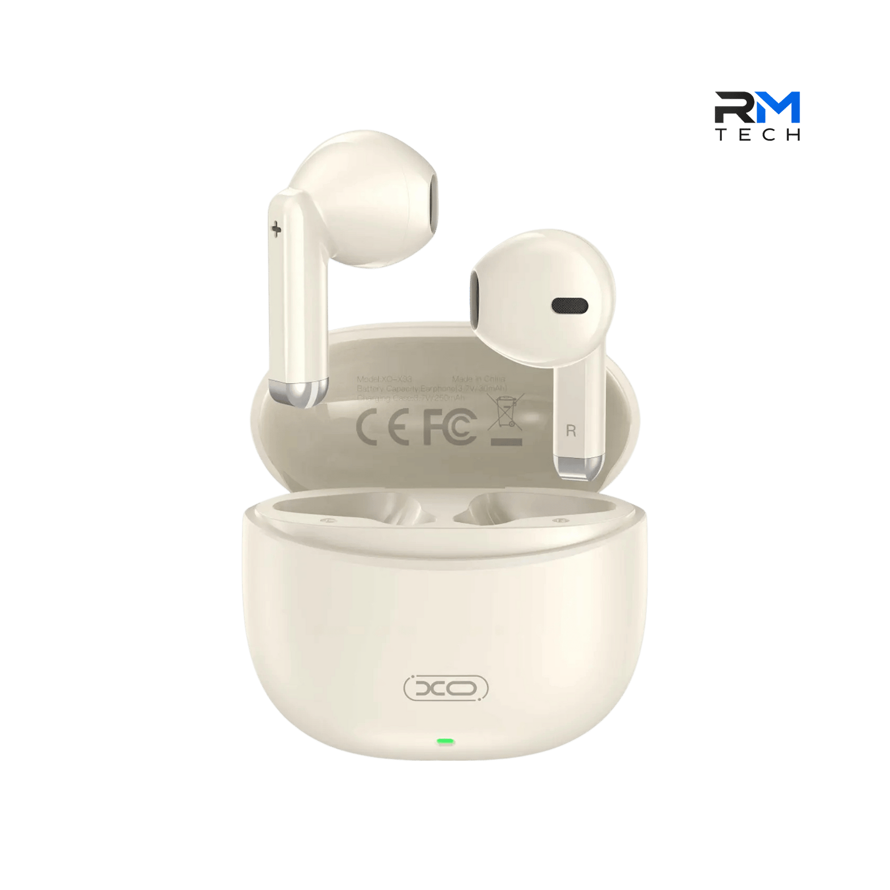 XO X33 True Wireless Bluetooth Earbuds with Charging Case – Bluetooth 5.3 – White / Black