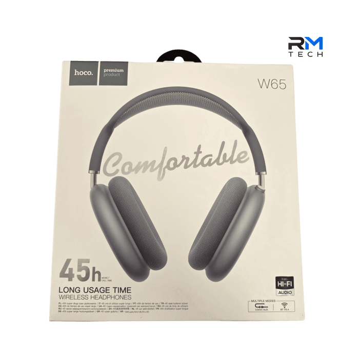 HOCO W65 Wireless Bluetooth Headphones – 45 Hours Playtime | Beige