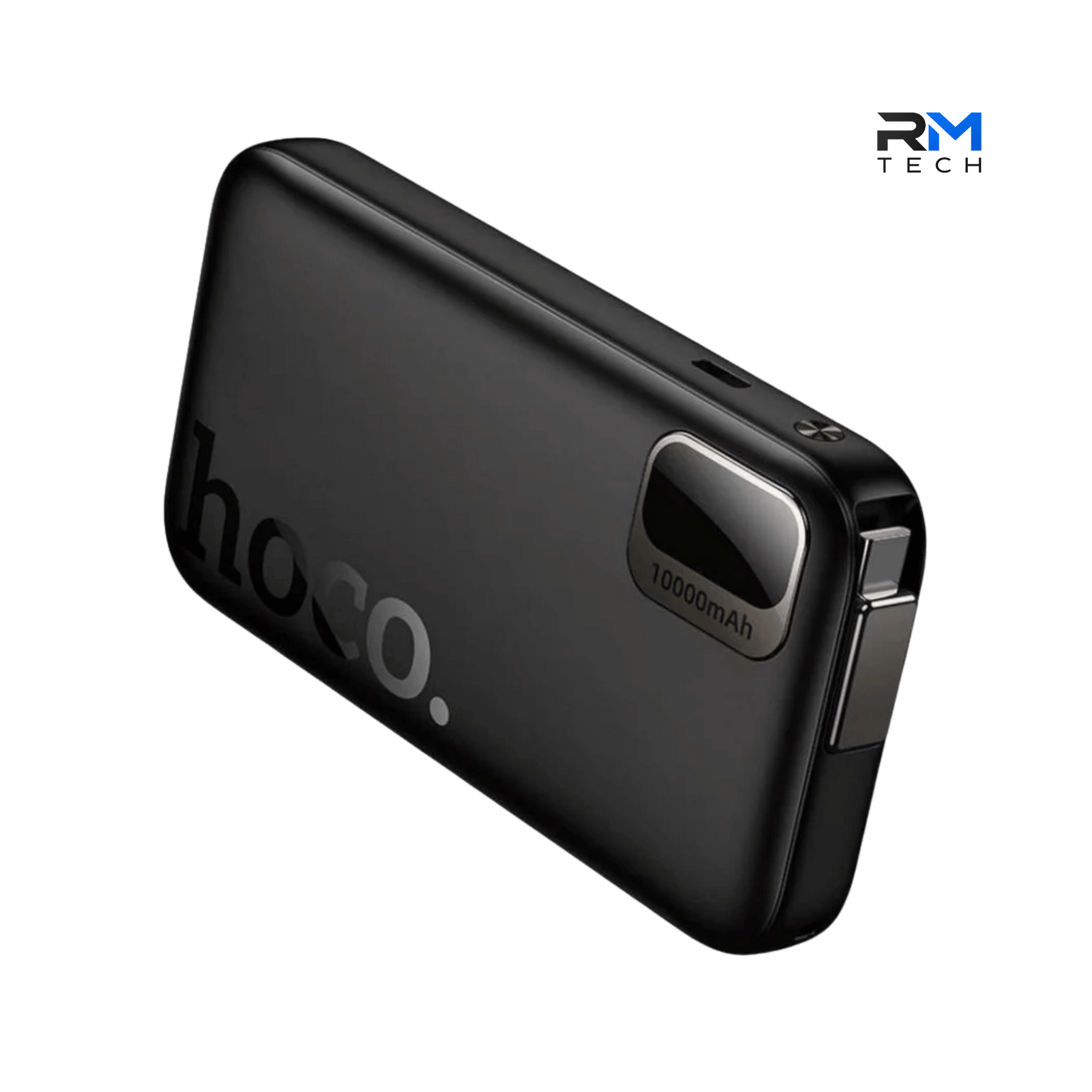 HOCO Q51 Key 10000mAh Power Bank with Built-in USB-C Cable & PD 20W Fast Charging – Black