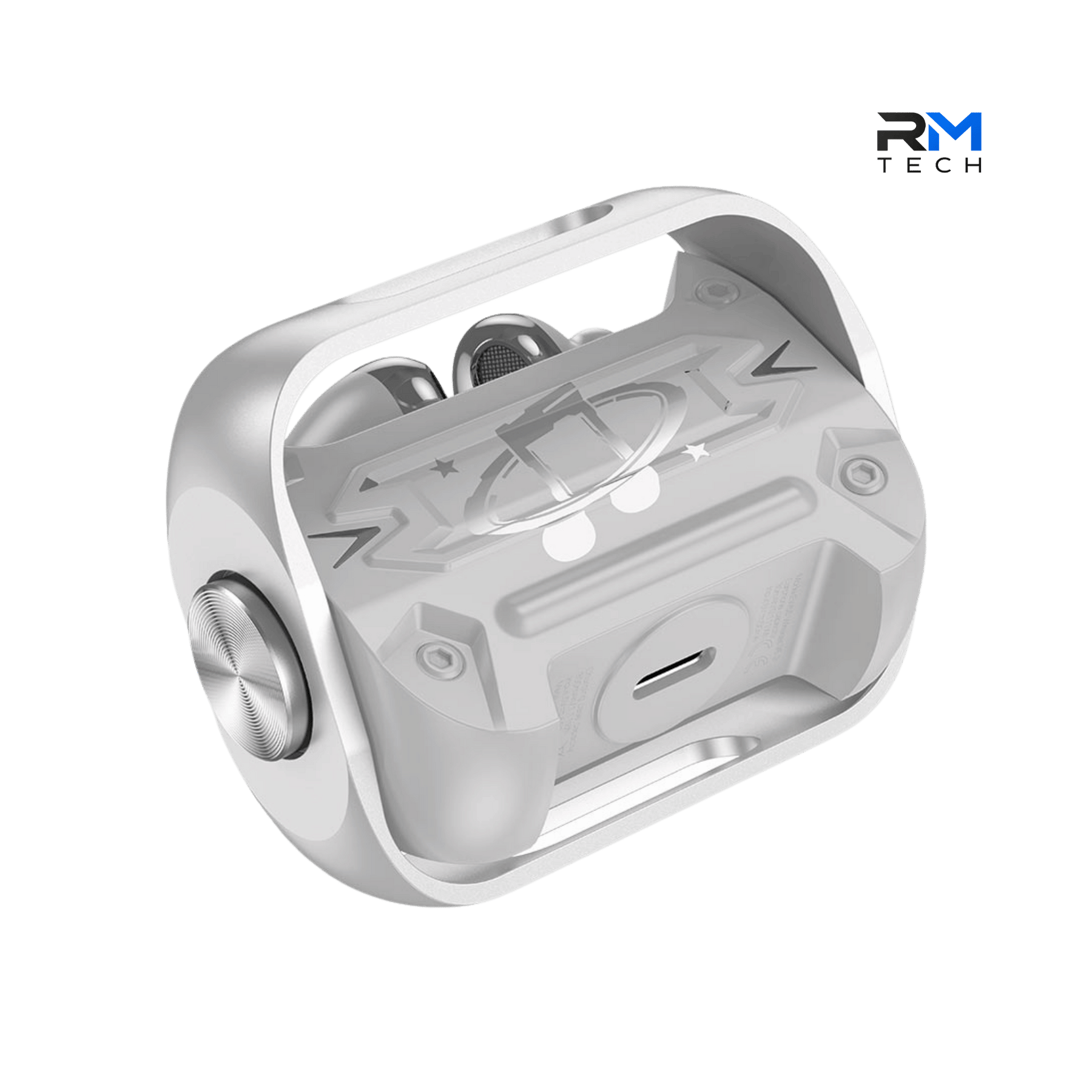 HOCO EW55 Spinner Cyberpunk True Wireless Bluetooth Earbuds with Transparent Charging Case – White / Gold / Green