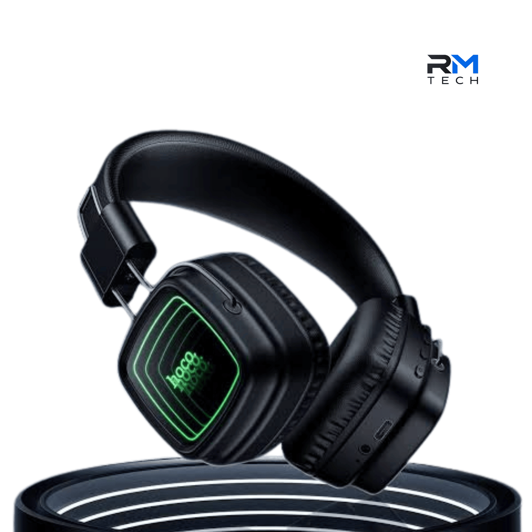 HOCO W72 Abyss Mirror Wireless Bluetooth Headphones – RGB Lighting, Bluetooth 6.0, 25-Hour Battery – Black