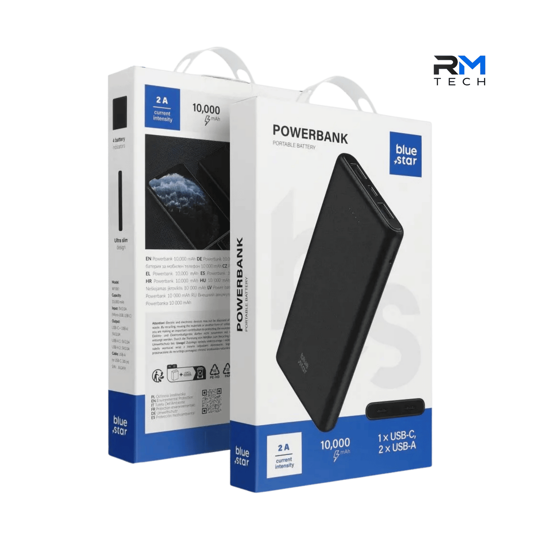 Blue Star Power Bank 5000mAh Portable Charger – Black