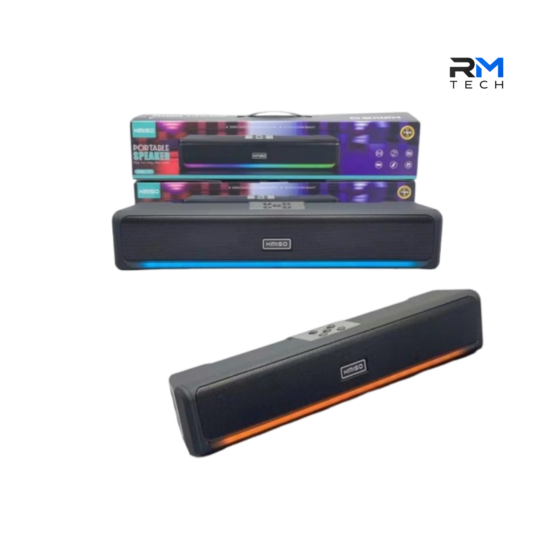 Kimiso KMS-177 Portable Bluetooth Speaker with RGB LED Lights – Black