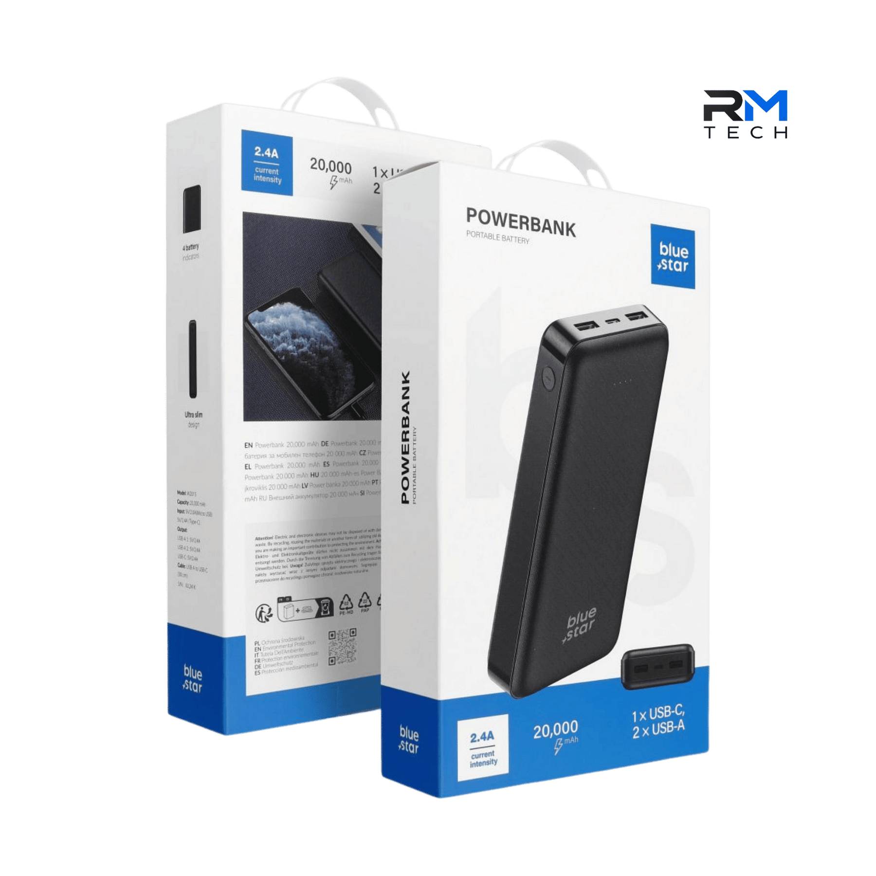Blue Star Power Bank 5000mAh Portable Charger – Black