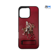 Luxury Polo Horse Leather Case with Kickstand for iPhone 16 Pro Max – Premium Shockproof Cover