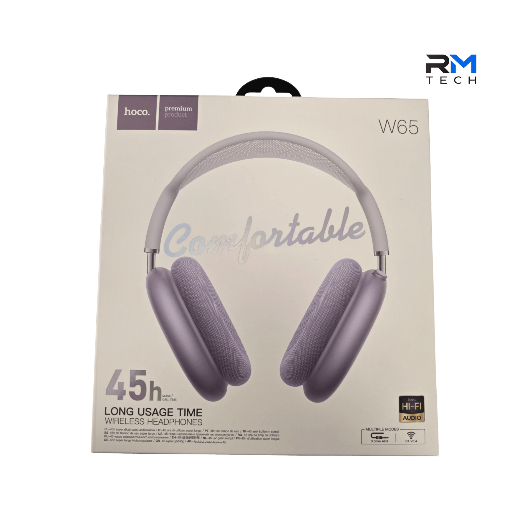 HOCO W65 Wireless Bluetooth Headphones – 45 Hours Playtime | Beige