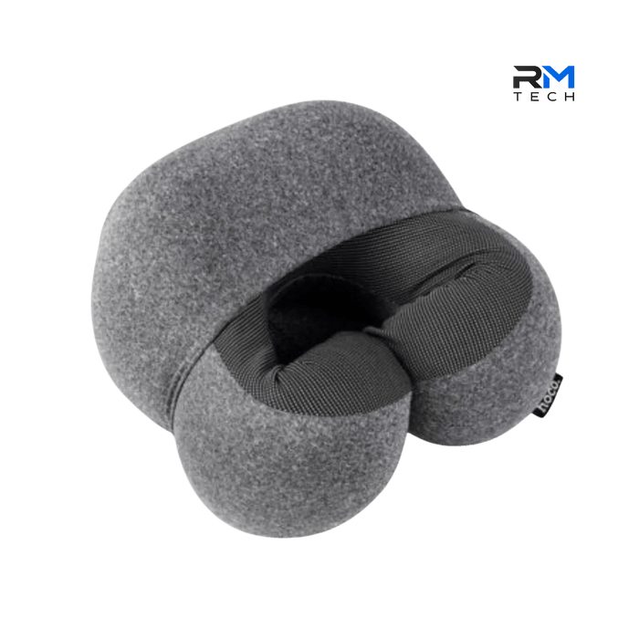 HOCO HX70 360° Memory Foam Travel Neck Pillow – Grey
