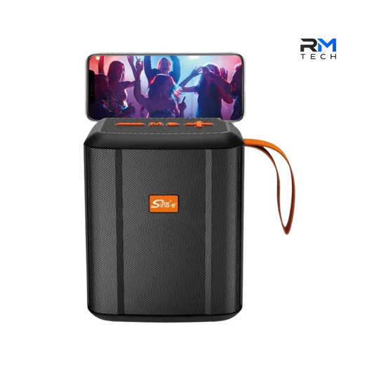 SING-E ZQS-820 Coluna Bluetooth Portátil 12W com Suporte para Telemóvel em Preto – RM TECH