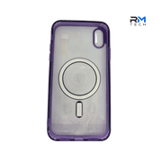 MagSafe Compatible Clear Purple Case for iPhone XR | Shockproof Transparent Protective Cover