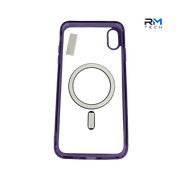 MagSafe Compatible Clear Purple Case for iPhone XS Max | Shockproof Transparent Protective Cover