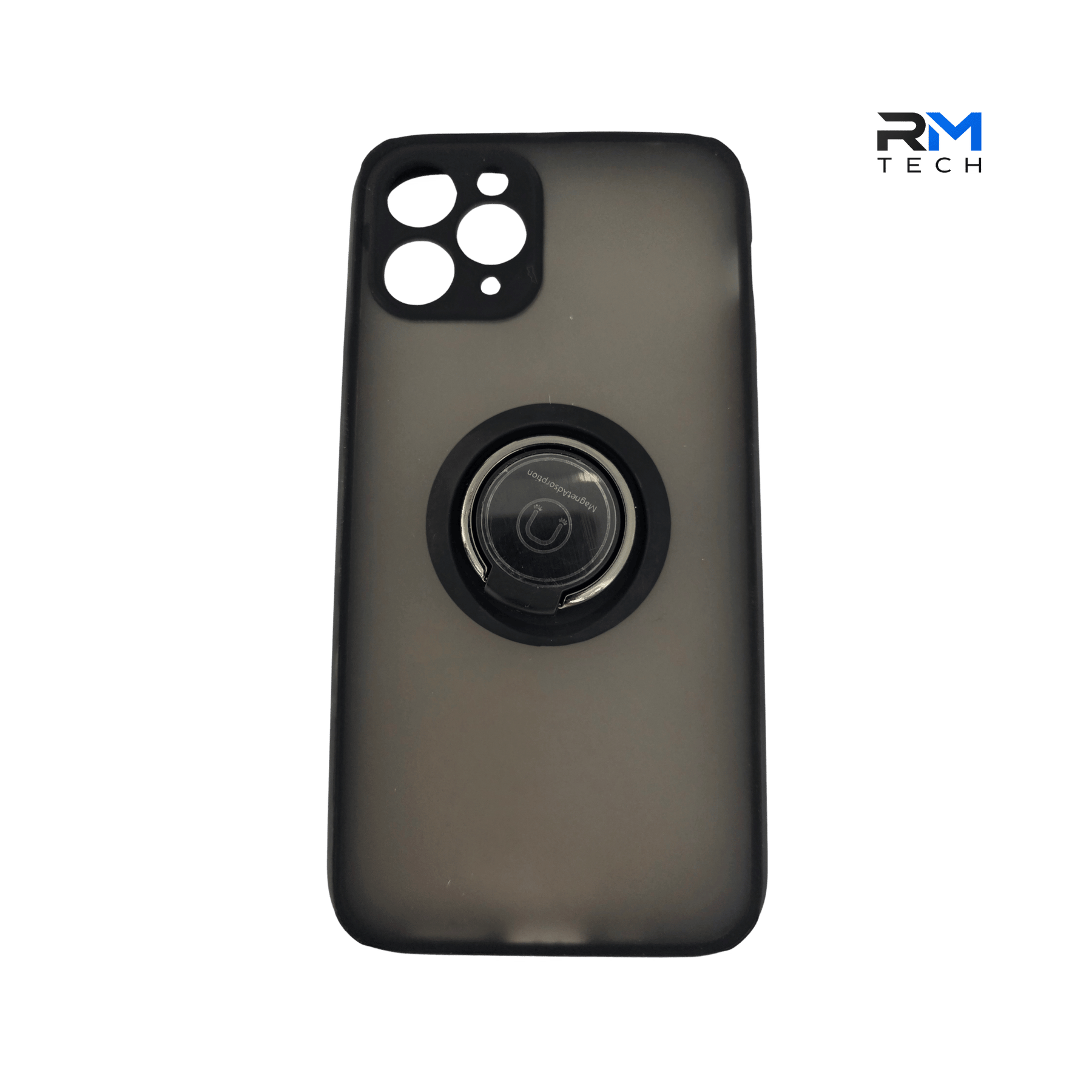 Black Shockproof Case with Magnetic Ring Stand for iPhone 11 Pro