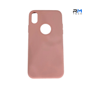Pink Silicone Case for iPhone XS | Soft Shockproof Protective Cover