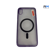 MagSafe Compatible Clear Purple Case for iPhone XS Max | Shockproof Transparent Protective Cover