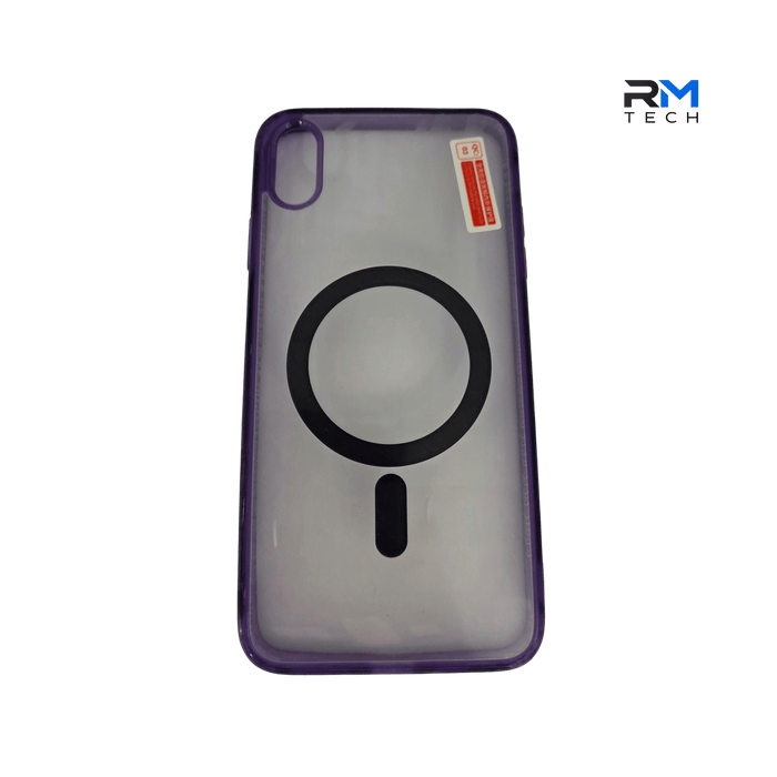 MagSafe Compatible Clear Purple Case for iPhone XS Max | Shockproof Transparent Protective Cover
