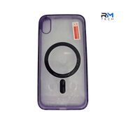 MagSafe Compatible Clear Purple Case for iPhone XR | Shockproof Transparent Protective Cover