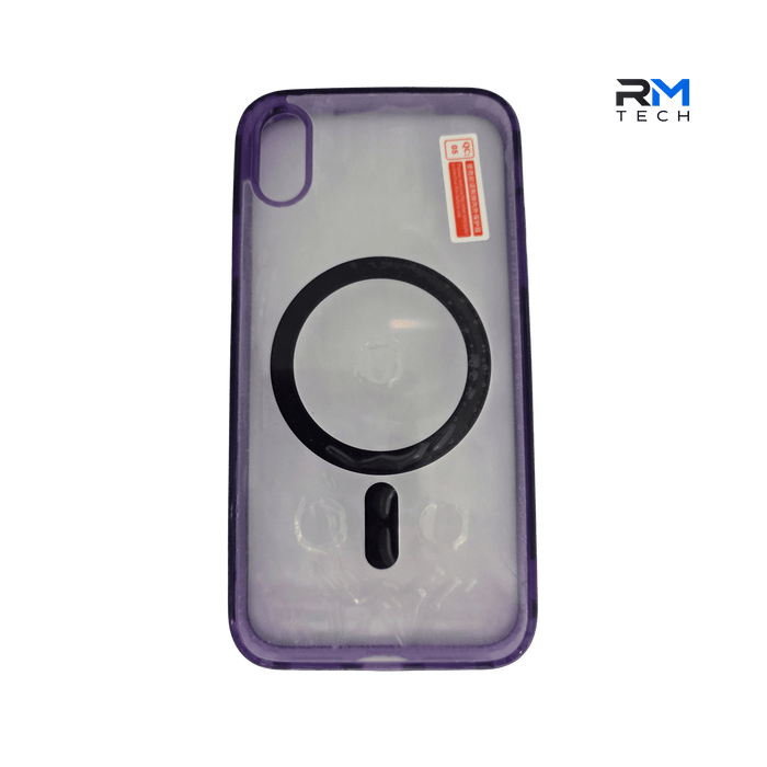 MagSafe Compatible Clear Purple Case for iPhone XR | Shockproof Transparent Protective Cover