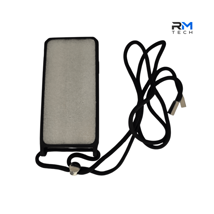 Black Silicone Case with Lanyard for iPhone XS | Soft Shockproof Protective Cover