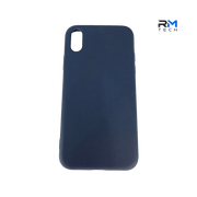 Navy Blue Silicone Case for iPhone XS | Soft Shockproof Protective Cover