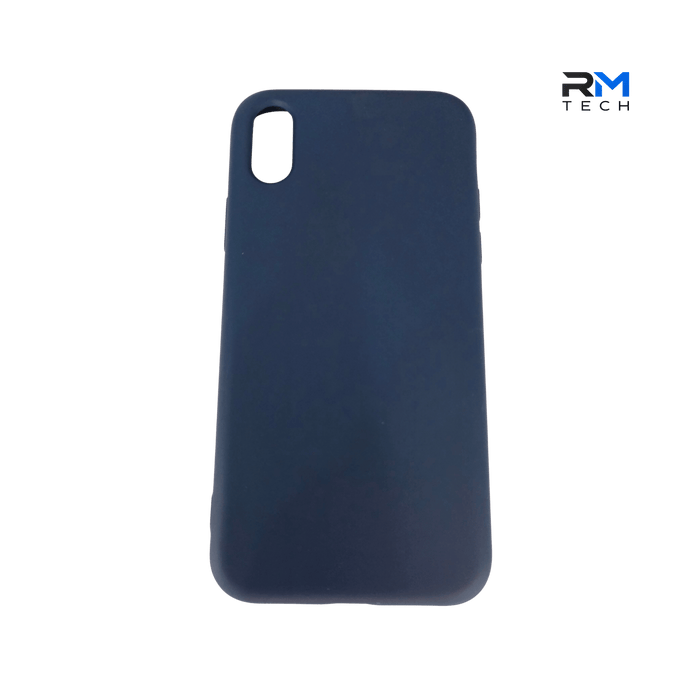Navy Blue Silicone Case for iPhone XS | Soft Shockproof Protective Cover